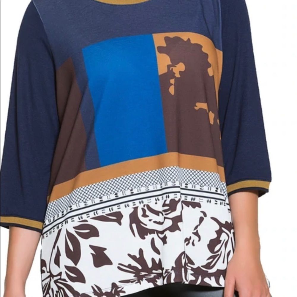 Tops & Plus Evening Delight Plus Size Tunic straight bottom hem queen size 3X 4X